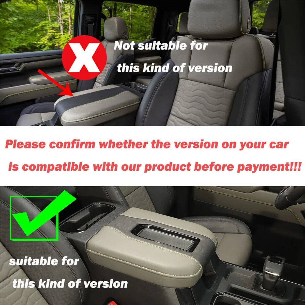 Cover Chevy Suburban Fit Black SIERRA Wood Box Storage Silverado Center Trim Grain Tahoe 2021 2019 For 2020 2022 Armrest