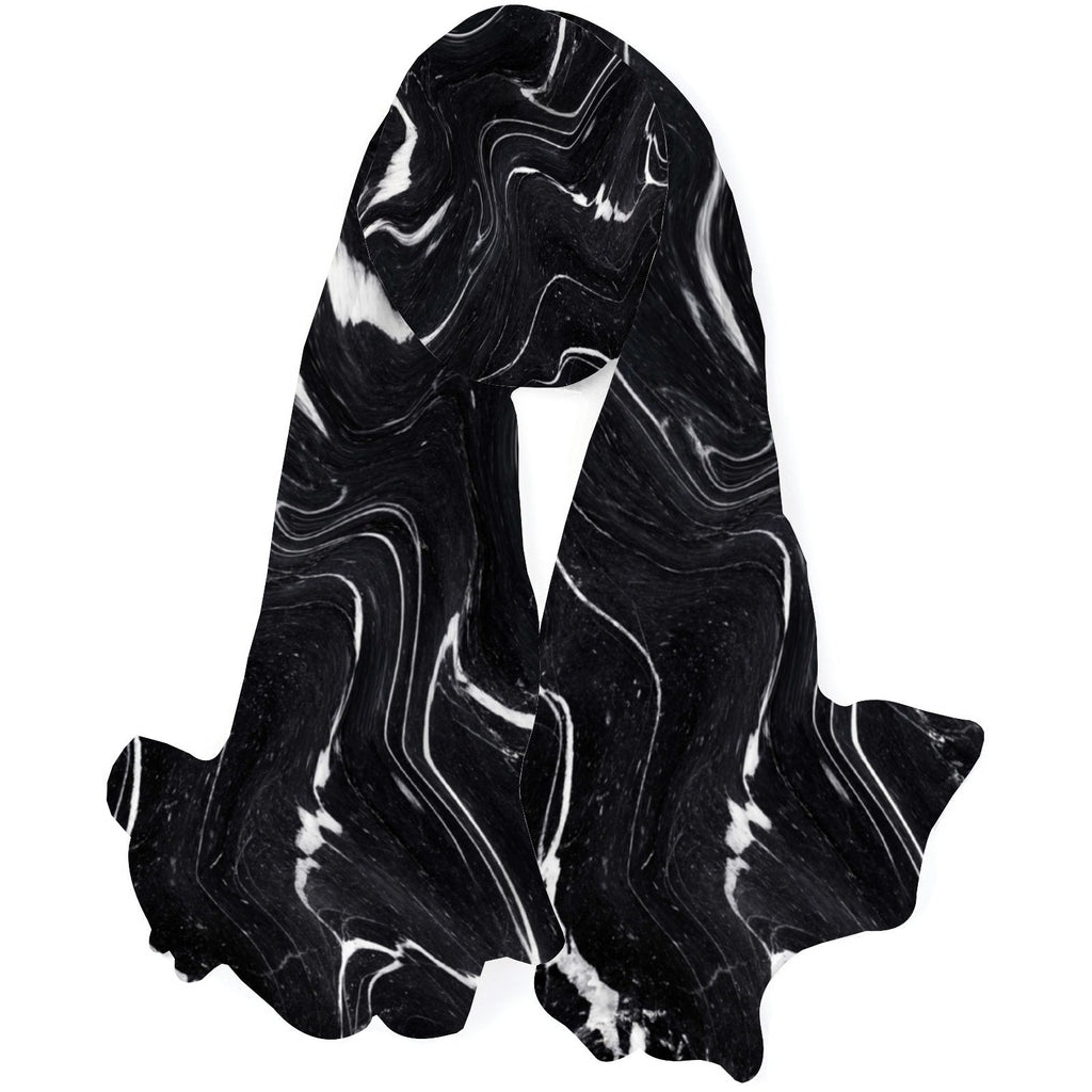 Neck Gift FREEAMG Sunscreen Long Marble Wraps for Shawls Packed Hair Scarf Black Wraps Headscarf Silk Oblong Large Women