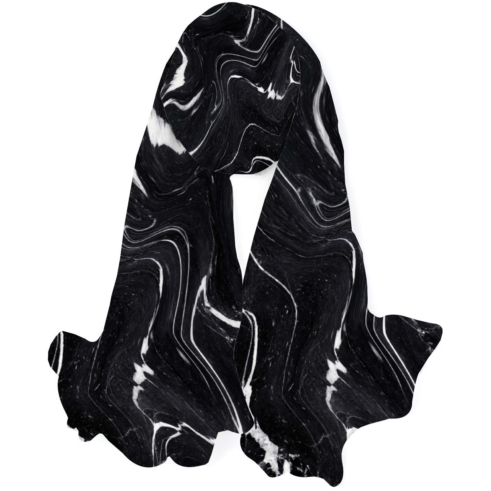 Neck Gift FREEAMG Sunscreen Long Marble Wraps for Shawls Packed Hair Scarf Black Wraps Headscarf Silk Oblong Large Women