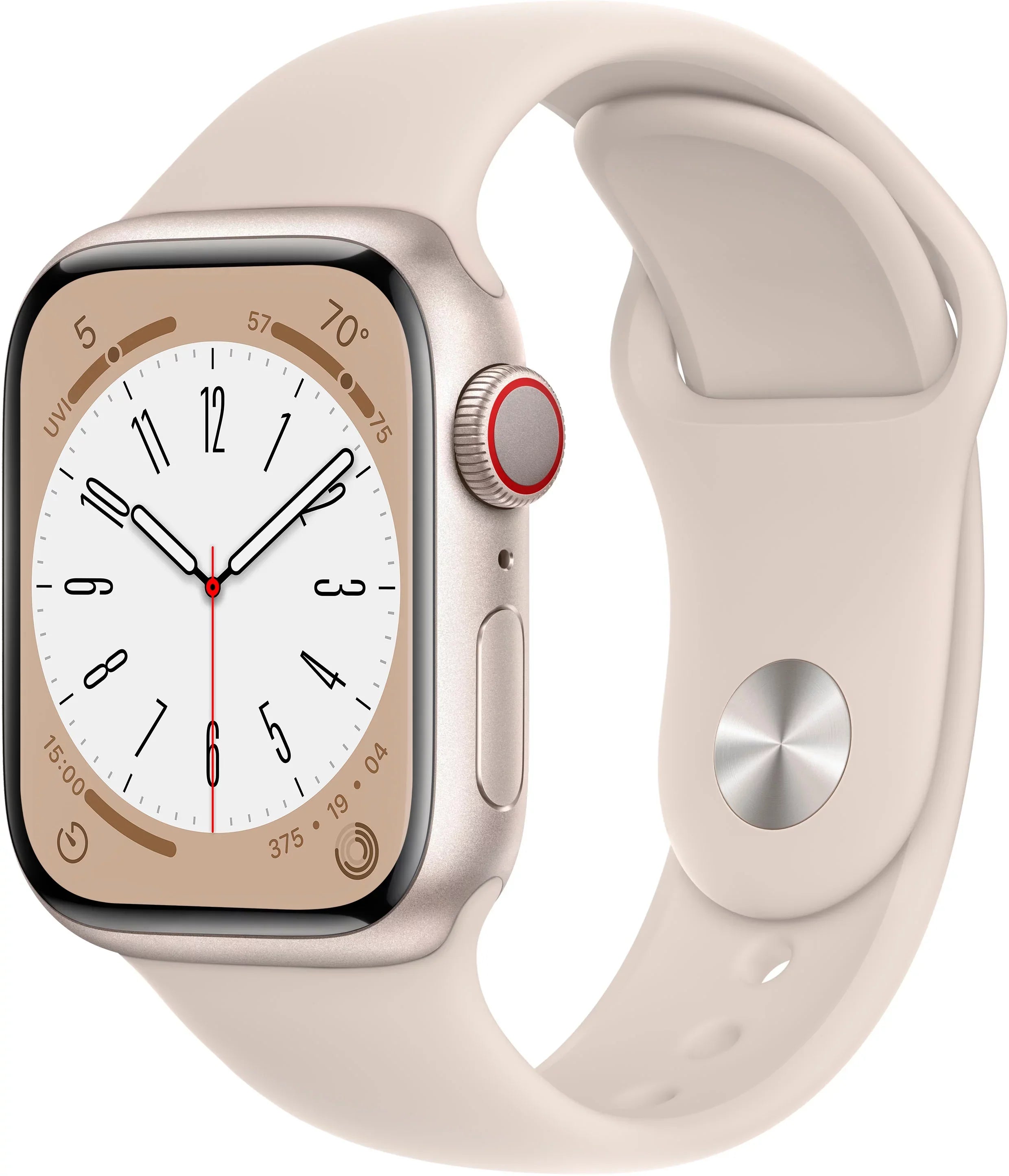 Cell Band 8 Starlight Gen Apple 8 41mm (Refurbished) MNV03LL/A Sport Watch - Restored Starlight Series Aluminum