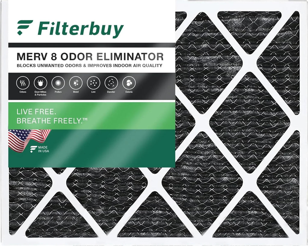 HVAC MERV 8 AC (1-Pack) Activated Eliminator with Filterbuy 20x24x1 Pleated oxygen Furnace Carbon Filters Odor