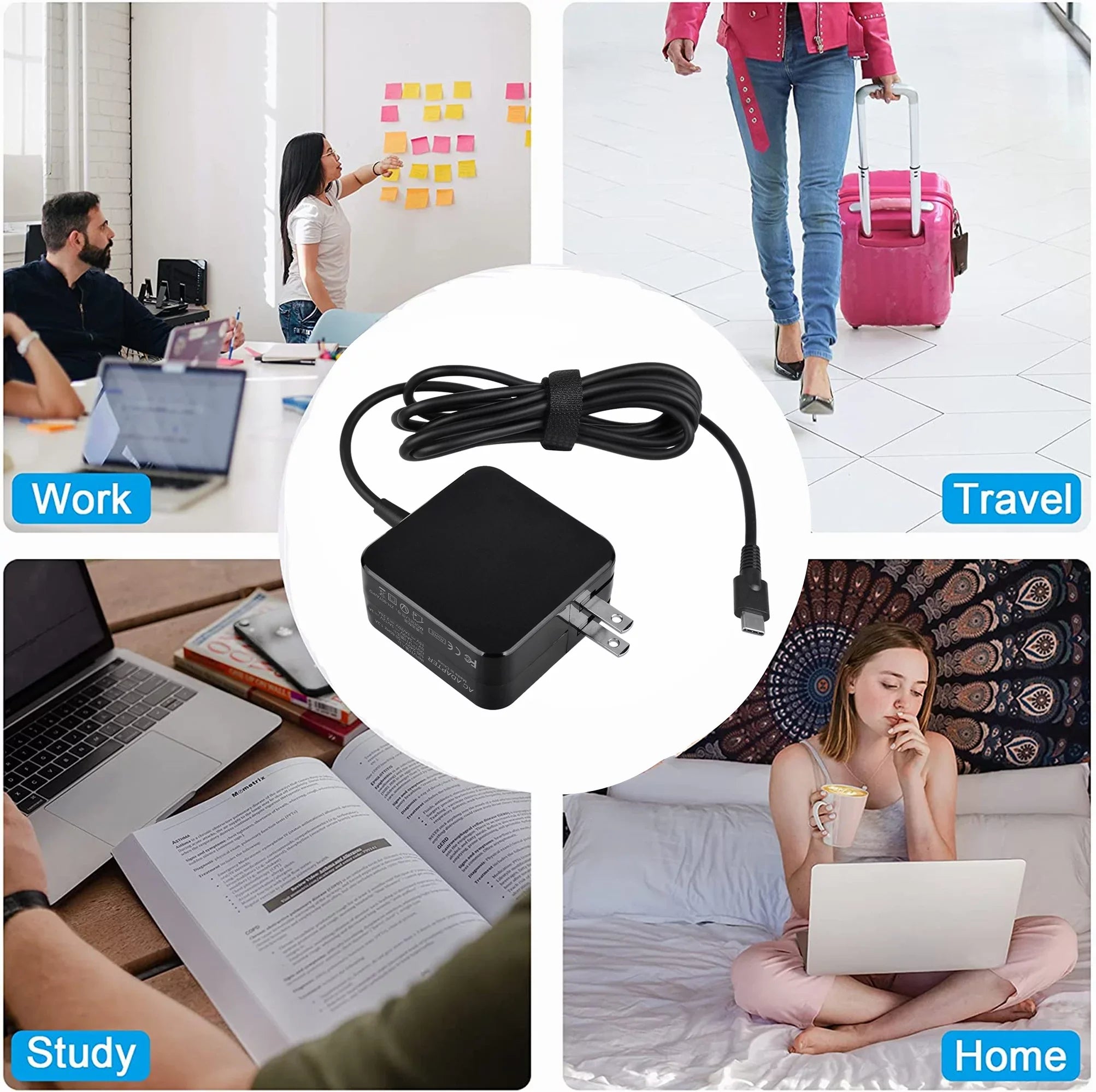 Lenovo 45W Gen 81QB for Chromebook 100e BOO USB-C Charger AC 2nd Compatible KONKIN Replacement Adapter Type 81MA