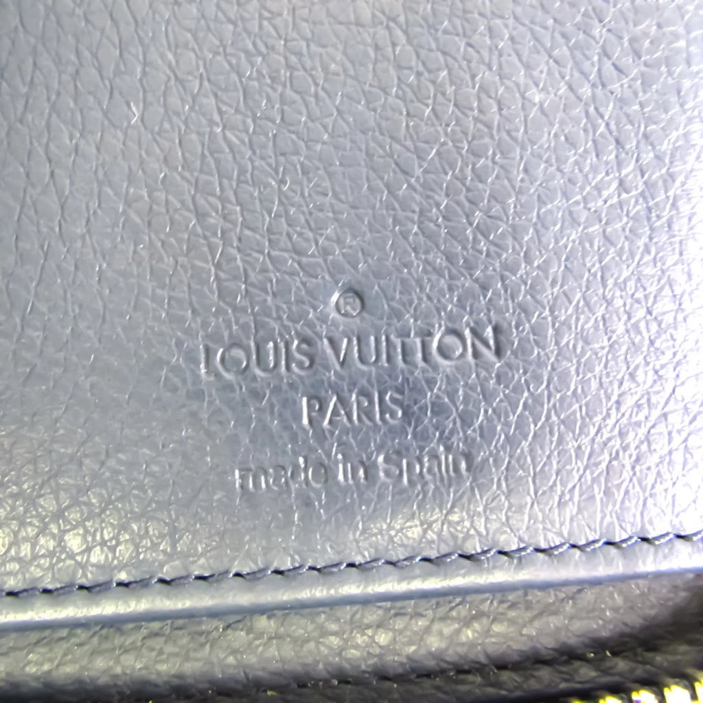 Vertical Louis Zippy Taurillon Leather (bi-fold) Wallet Long Vuitton Wallet Unisex Taurillon Navy M58823 (Good) Pre-Owned