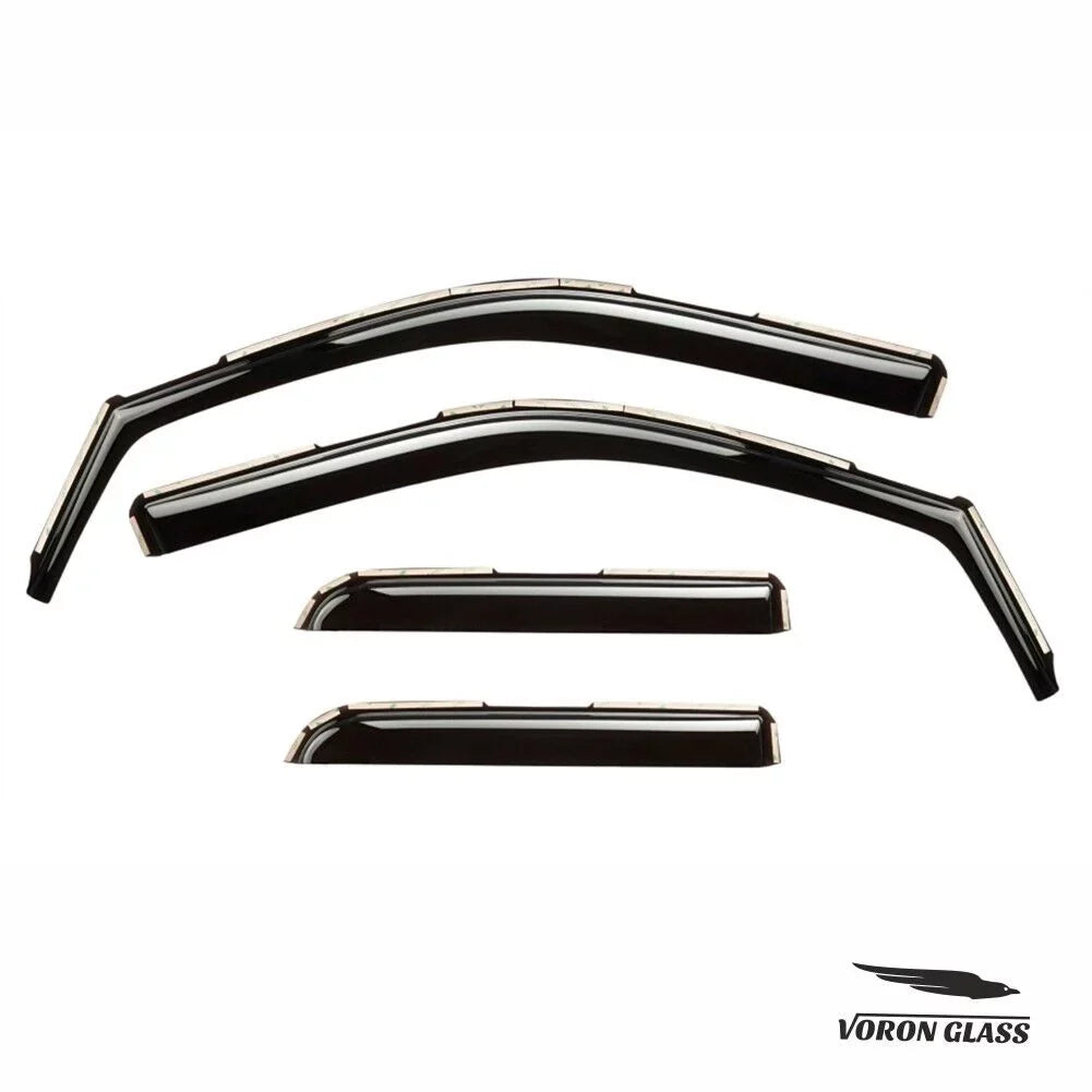 Quad Window Extra Ram Cab, 230099 - 2009-2018 Rain Vent Deflectors, for 1500 Durable Pieces Guards in-Channel Window Voron Dodge Visors, Trucks Glass 4