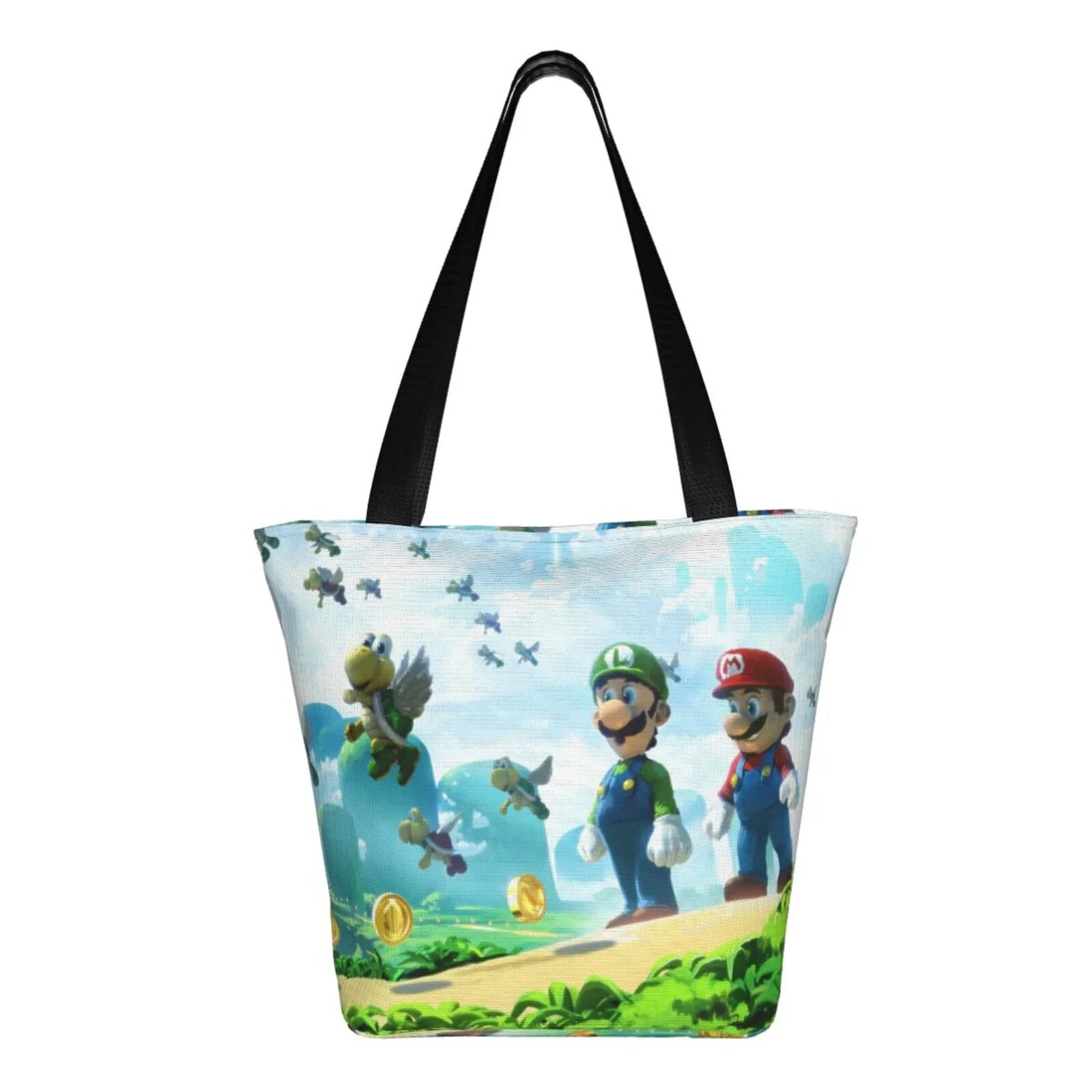 School Business Shoulder For Cartoon Super Bag Luigi Large Tote Women's Shopping Mario Beach Handbag Travel Capacity Work