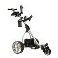 Motor, Control, Push Cruise Sealed Golf Powered BATCADDY X3R Anti-Tip Control, Remote, Battery and 9-Speeds Cart 18-Hole Reverse, Titanium Dual Wheel, with Lead Downhill Silver and