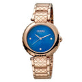 Gold Watch Womens Blue with Quartz Made Dial Rose Swiss