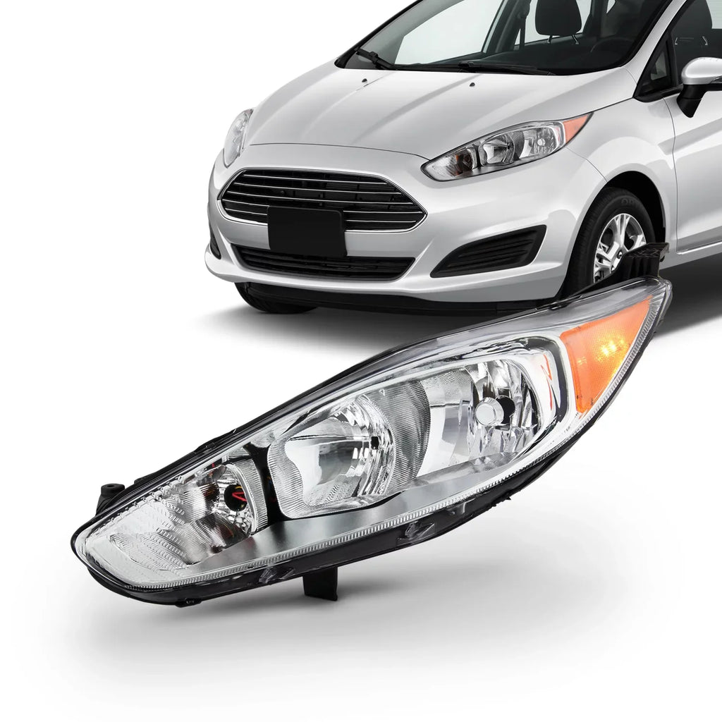 Type] Headlight Driver Chrome Hatchback Sedan Left [Halogen 2015 AKKON Titanium Ford 2014 2016 Headlamp 2017 Fiesta - Fits
