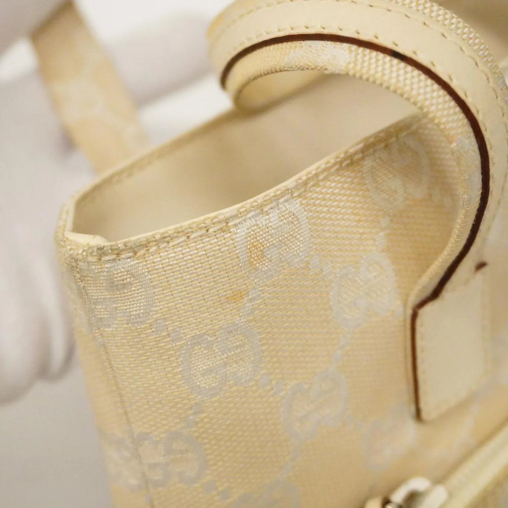Women's (Good) Ivory Gucci GG 1079 Leather Handbag 002 Pre-Owned Canvas