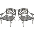 Taditional of (Set 2) in Club Metal Chair Living Black Patio Afuera Charcoal