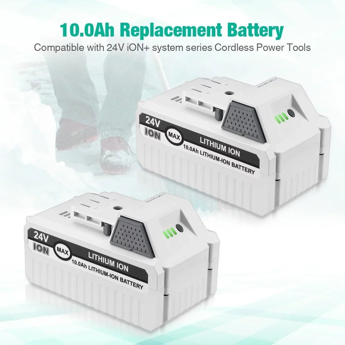 iON+ 24V-X2-SB18 All for Blower Joe Compatible 24VBAT 24VBAT-LTX Joe 24V 24VBAT-LTW Li-ion Snow Battery 24V Cordless for 24VBAT-LT Joe 10000mAh with Sun and Battery 2Packs Snow System iON+ 24VBAT-LTE