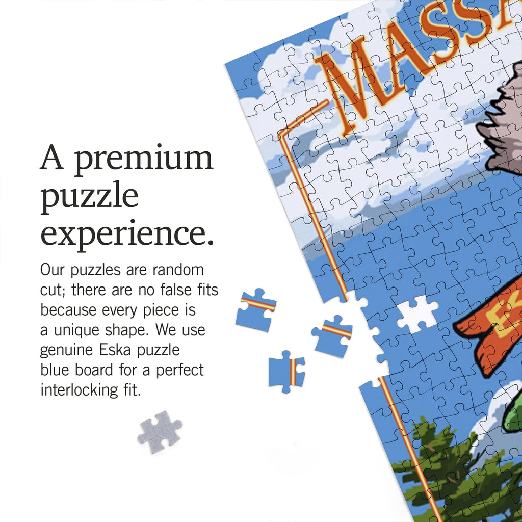Destinations Lantern Puzzle, Press 1000 Sign Piece Jigsaw Massachusetts, Shore, North