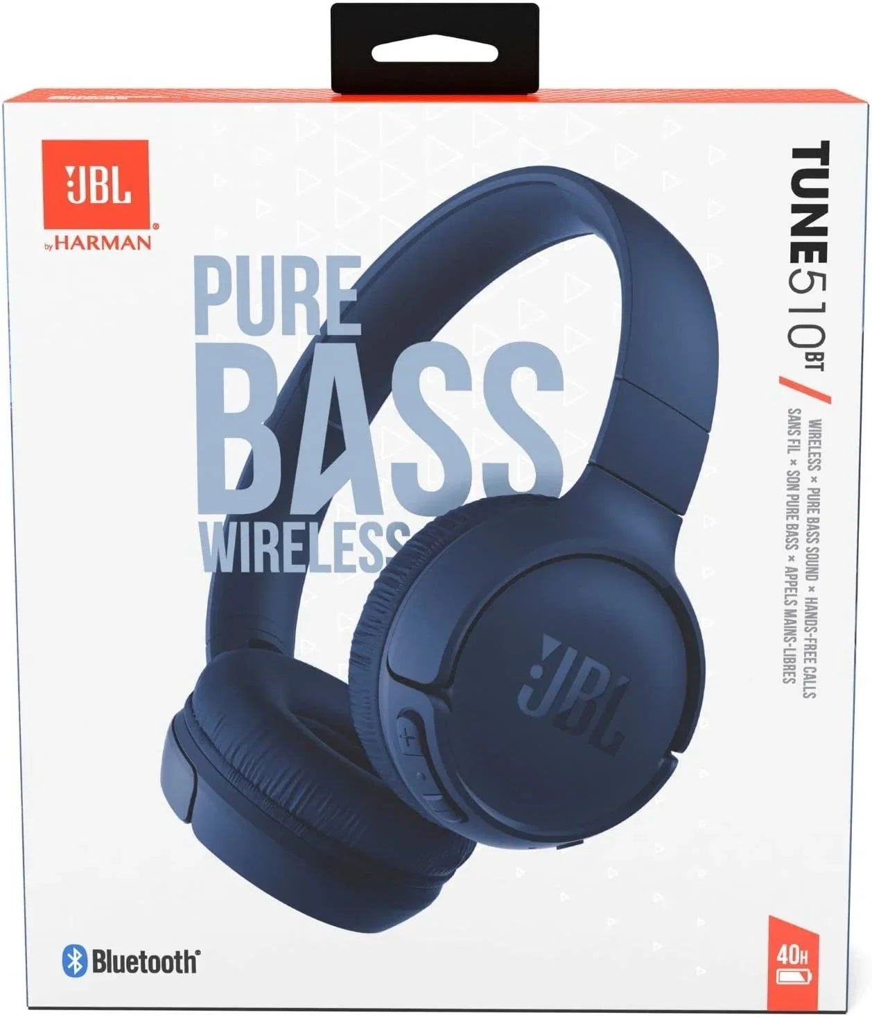 On-Ear (Refurbished) 510BT Tune Purebass Headphones - with Wireless Restored Black JBL Sound