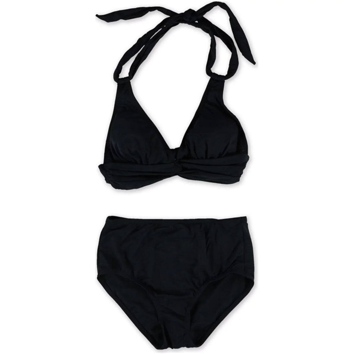 Cole Womens Piece X-Small Brief Black, Halter Bikini, Twist 2 Anne