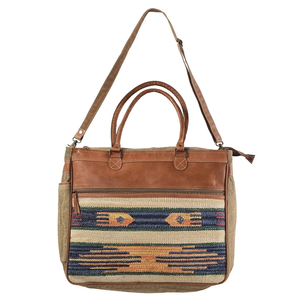 bag Canvas Leather OHLAY TOTE Upcycled KB325 Upcycled western Wool women KB handbag Genuine purse