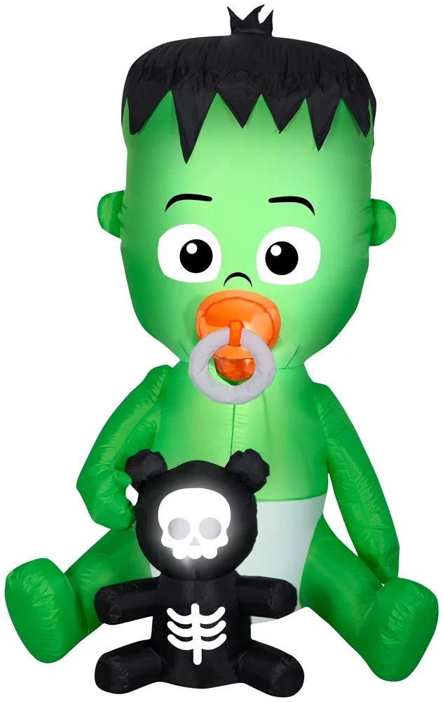 5 w/ Airblown Pacifier ANIMATED Frankenstein 1/2' Baby blow-up Monster Gemmy