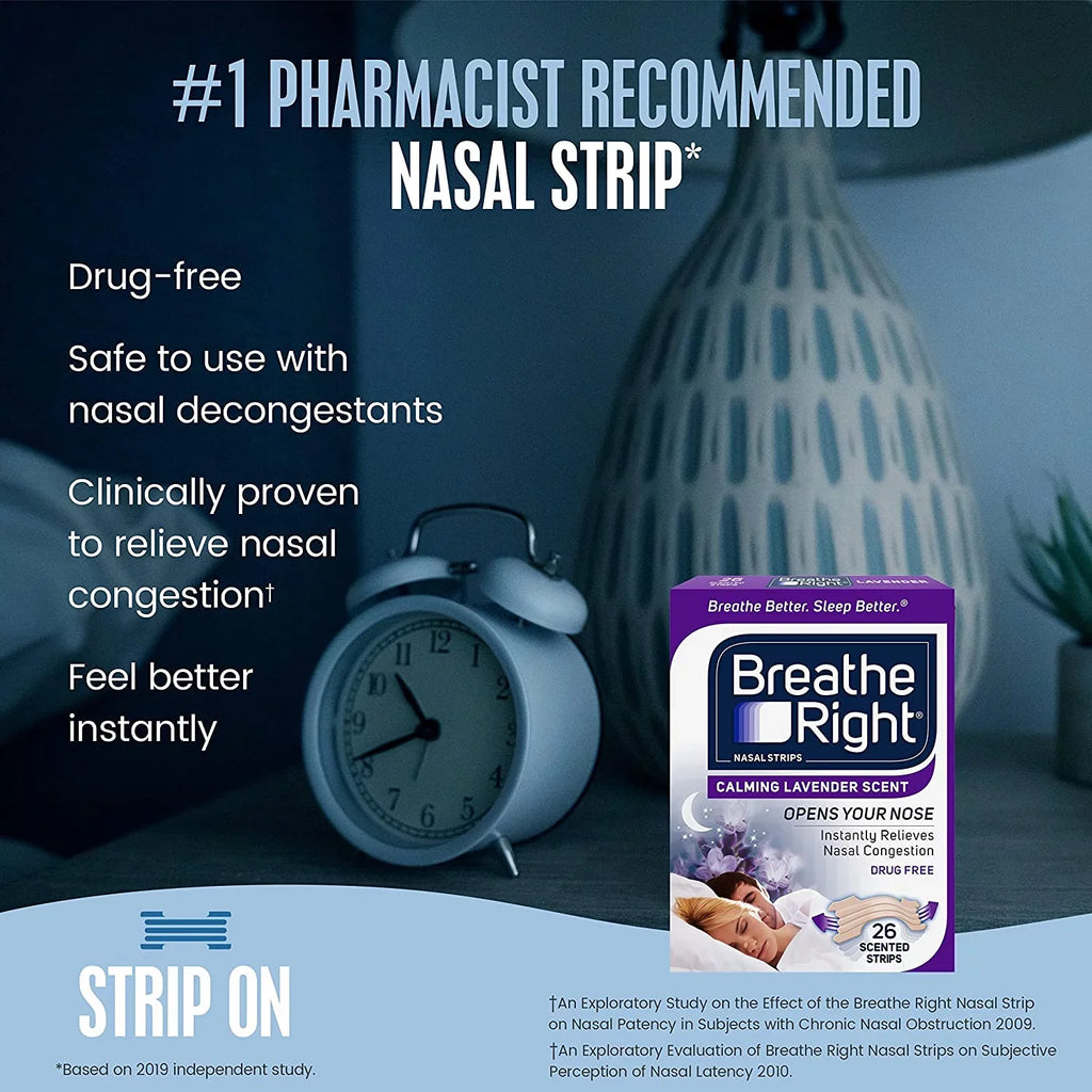 5 Strips, Right 26 Lavender Breathe Congestion Pack Scented Each Drug Nasal Free