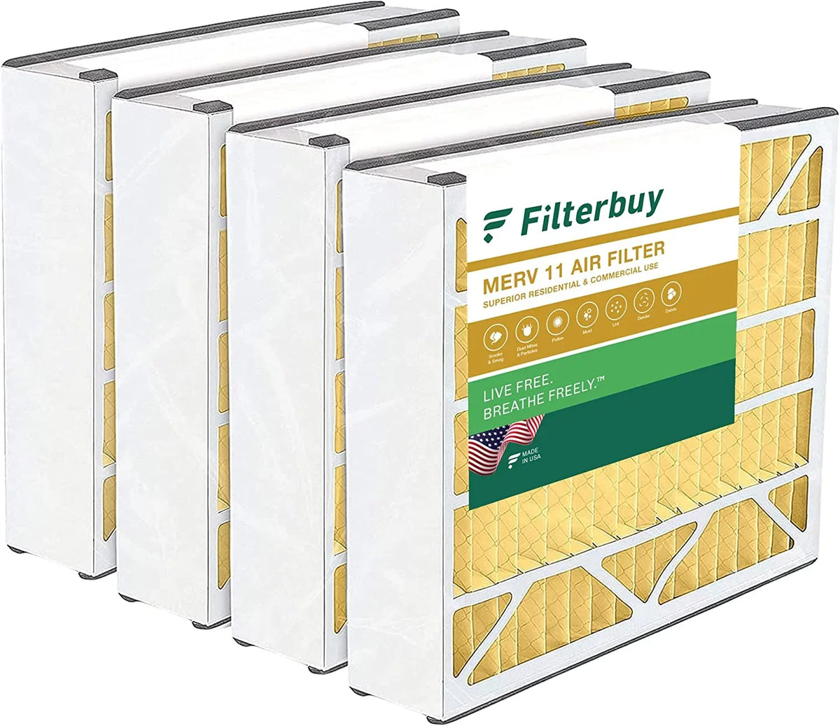 255649-103 (4-Pack) oxygen oxygen Furnace for 11 Bear HVAC 20x20x5 Filters Pleated MERV Trion AC Filterbuy