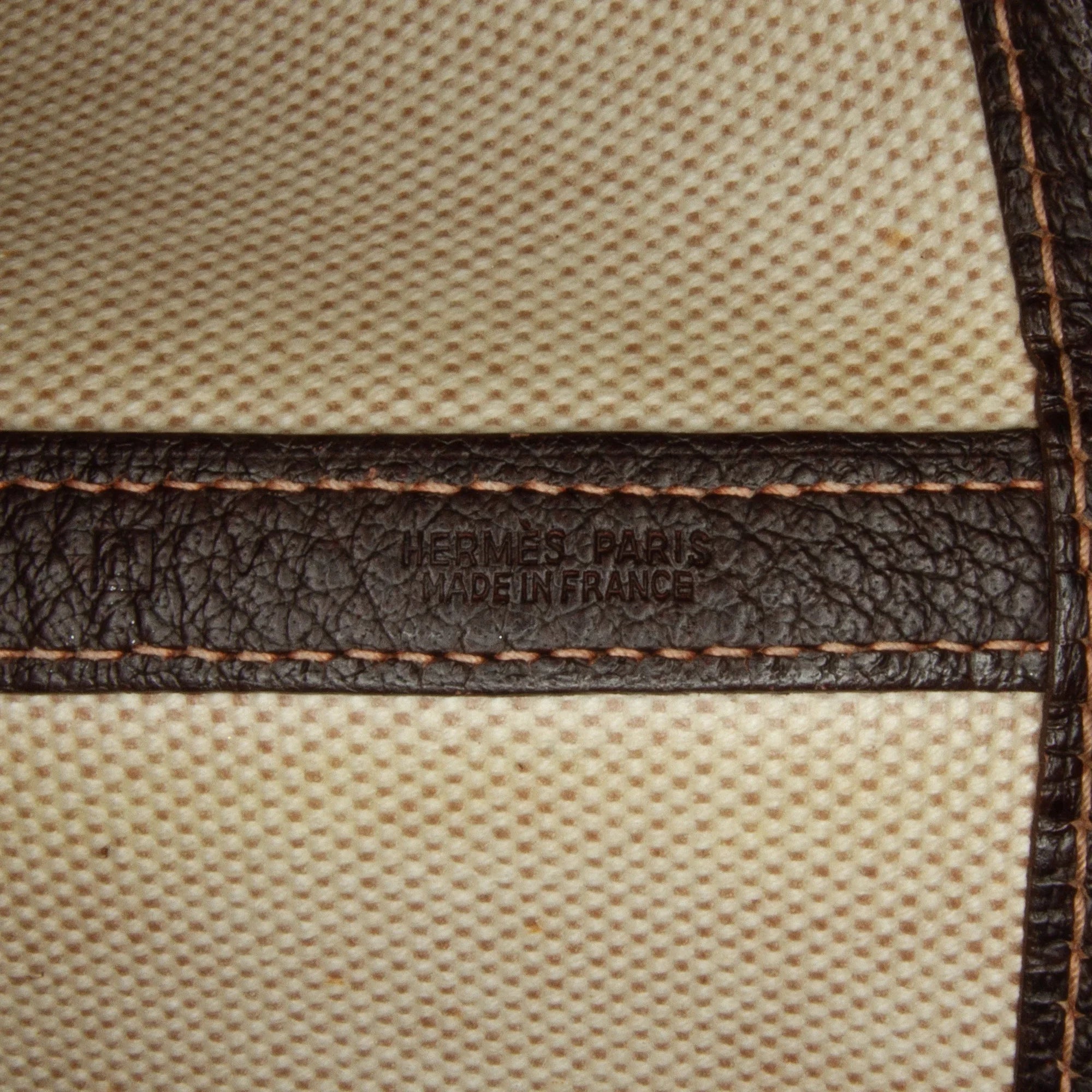Hermès Authenticated (Good) Fabric Unisex 36 Canvas Party Garden Tote Brown Toile Pre-Owned Bag