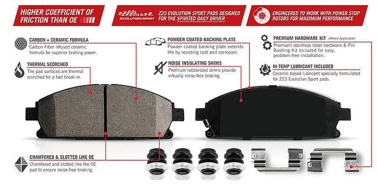 Ceramic Z23-1473 Evolution Z23 Power Carbon-Fiber X3 Brake Rear 2019 Pads Stop BMW Fits