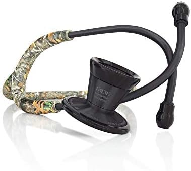 MDF Titanium Cardiology Lightweight Stethoscope, Black - Realtree Edge