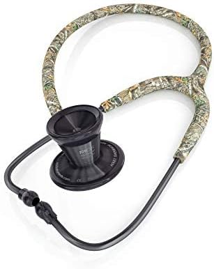 MDF Titanium Cardiology Lightweight Stethoscope, Black - Realtree Edge