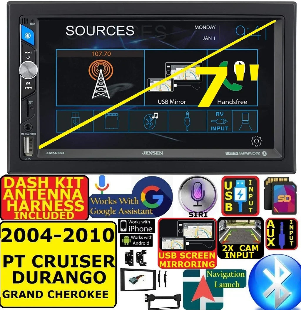 SATURN VEHICLE TOUCHSCREEN FITS HARNESS, AM/FM DASH CHEVROLET INSTALLATION PKG. CAR RADIO INCLUDING KIT, INCLUDES AND ANTENNA STEREO PONTIAC WIRE USB/BLUETOOTH ADAPTER 04-10 SPECIFIC HARDWARE