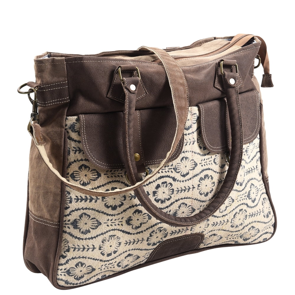 OHLAY western bag TOTE Upcycled Upcycled handbag Wool Leather KB417 Genuine Canvas KB purse women