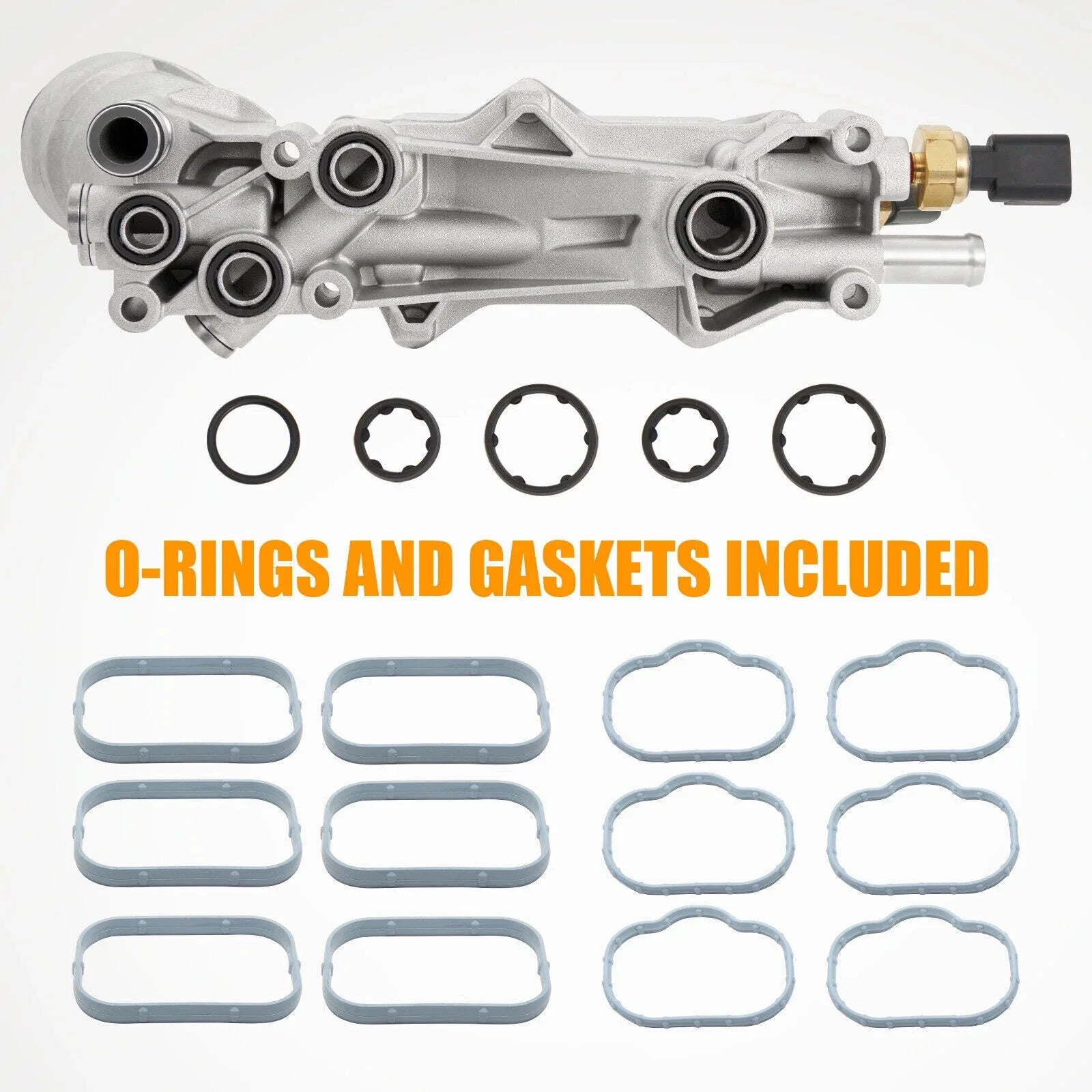 with and 926-959 3.6L for Engine Housing Oil Jeep Gaskets Ram Oil Aluminum Filter Sensors Chrysler Cooler Dodge 2011-2016