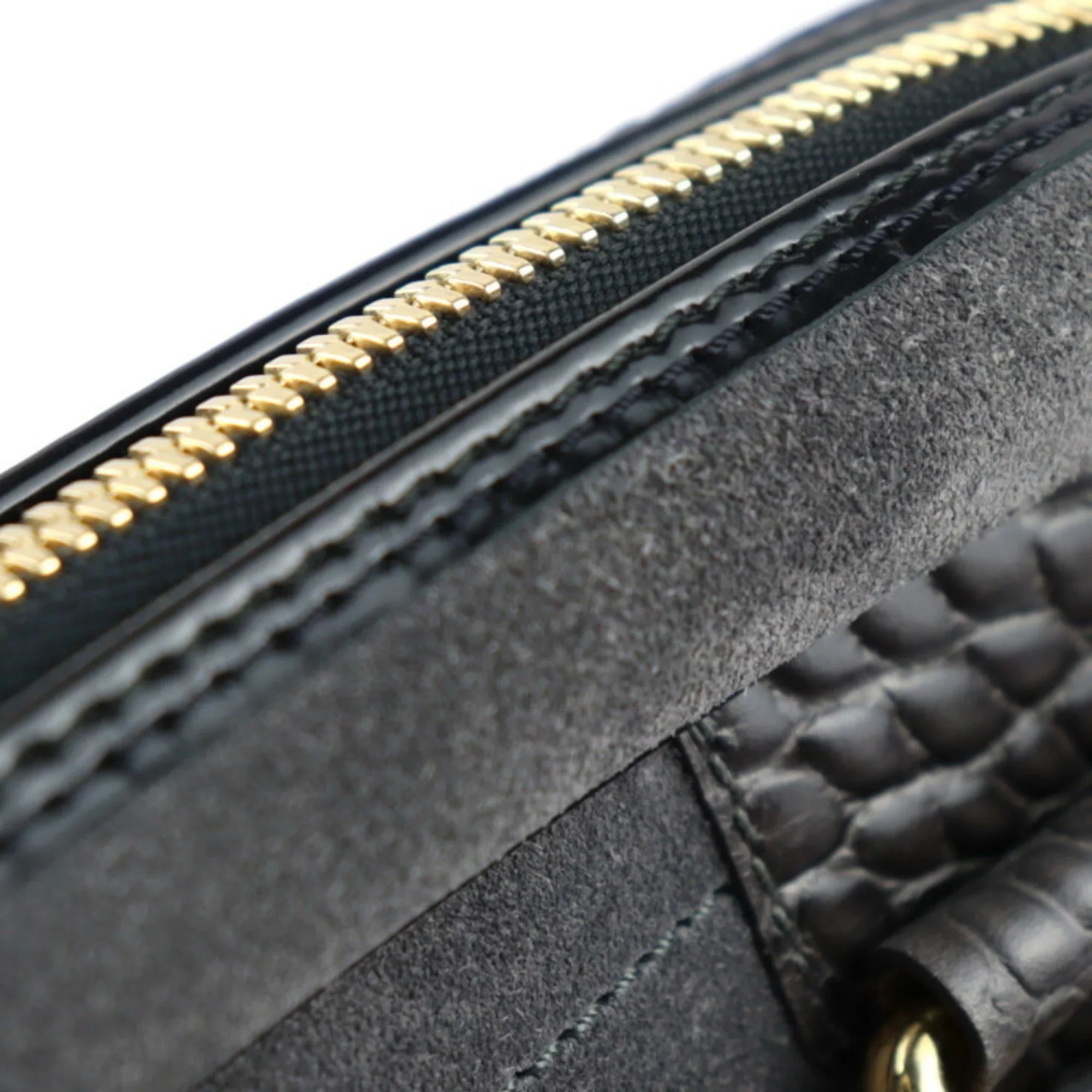 Gold Pre-Owned GM Vuitton Stamp LOUIS VUITTON Gray Hardware (Good) Black Leather Louis Bag Handbag Suede Calf M95237