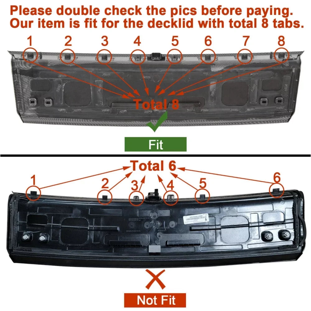 Mustang 2015-2021 Trunk Print Ford Cover Fiber Panel Gt For Decklid Carbon Rear
