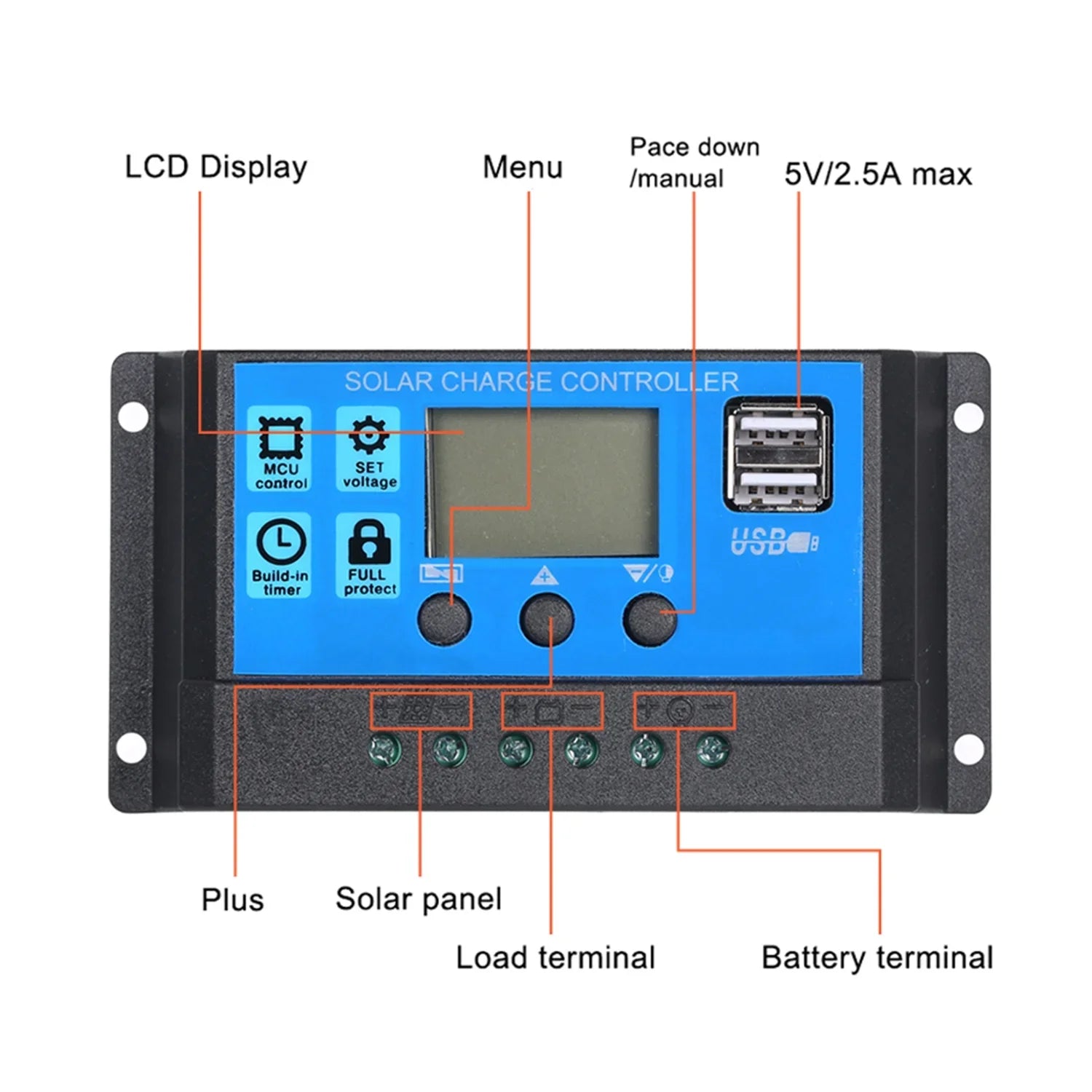Water Usb/type Car Solar 9v/18v Car Ip65 30a With C Kit Usb/type Usb/type Kit,C Dabey With Solar L-ed Set Resistance Water Solar Walmeck Solar 10/20/30/40/50a With Display Car Panel Huiop Solar C Set