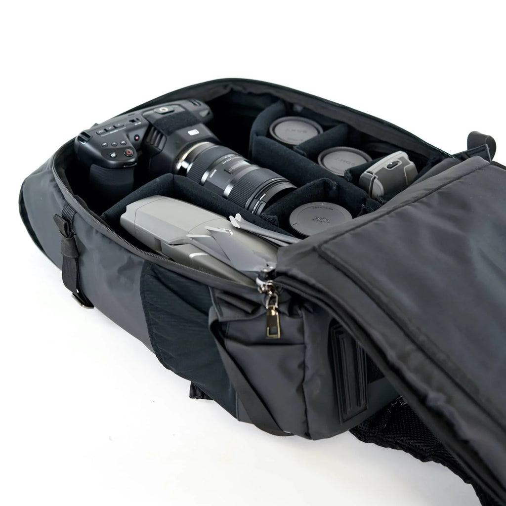 Digital (Tarpaulin, Adjustable Women- Anti-Theft Voyager 16 Nikon, Zipper DSLR Men More Sony for Pocket and Black) Works Canon, Case Dividers with Camera Backpack with Side Travel Sunny Access and