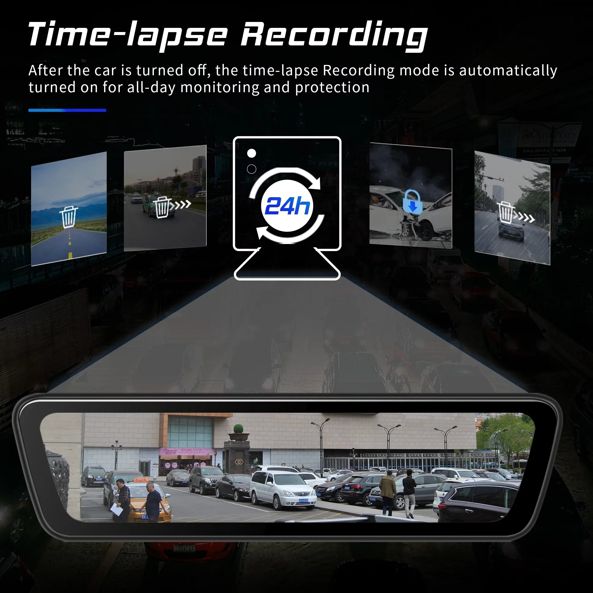 Streaming View Truck Front Camera Full Rear Dash Cameras HD Rear Car Mirror 1080P Touchscreen 9.35 View Dual Smart inch Back Camera