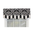 Black. Pocket, Valance Ozbourne 50"W 16"L Rod Glory Layered, X Trimmed. RLF 3" Home