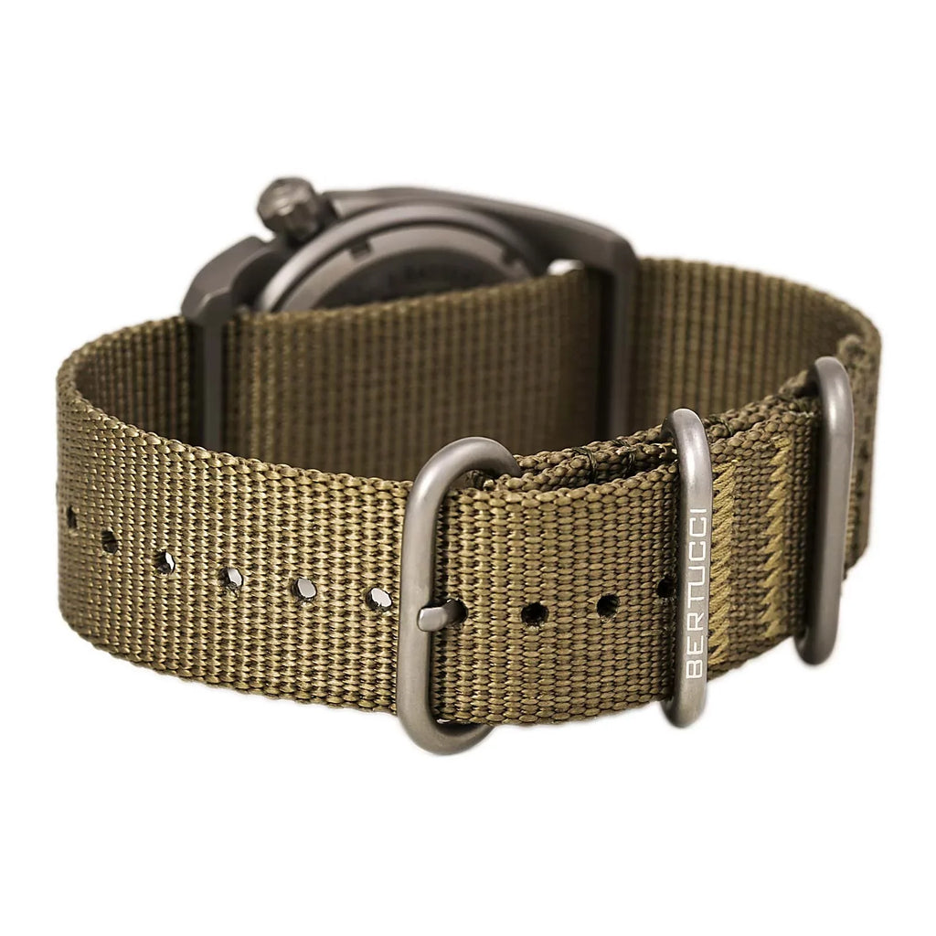 Watch Classic Original Titanium Nylon Analog A-2T - 12724 Black Dial - Mens - Beige Strap