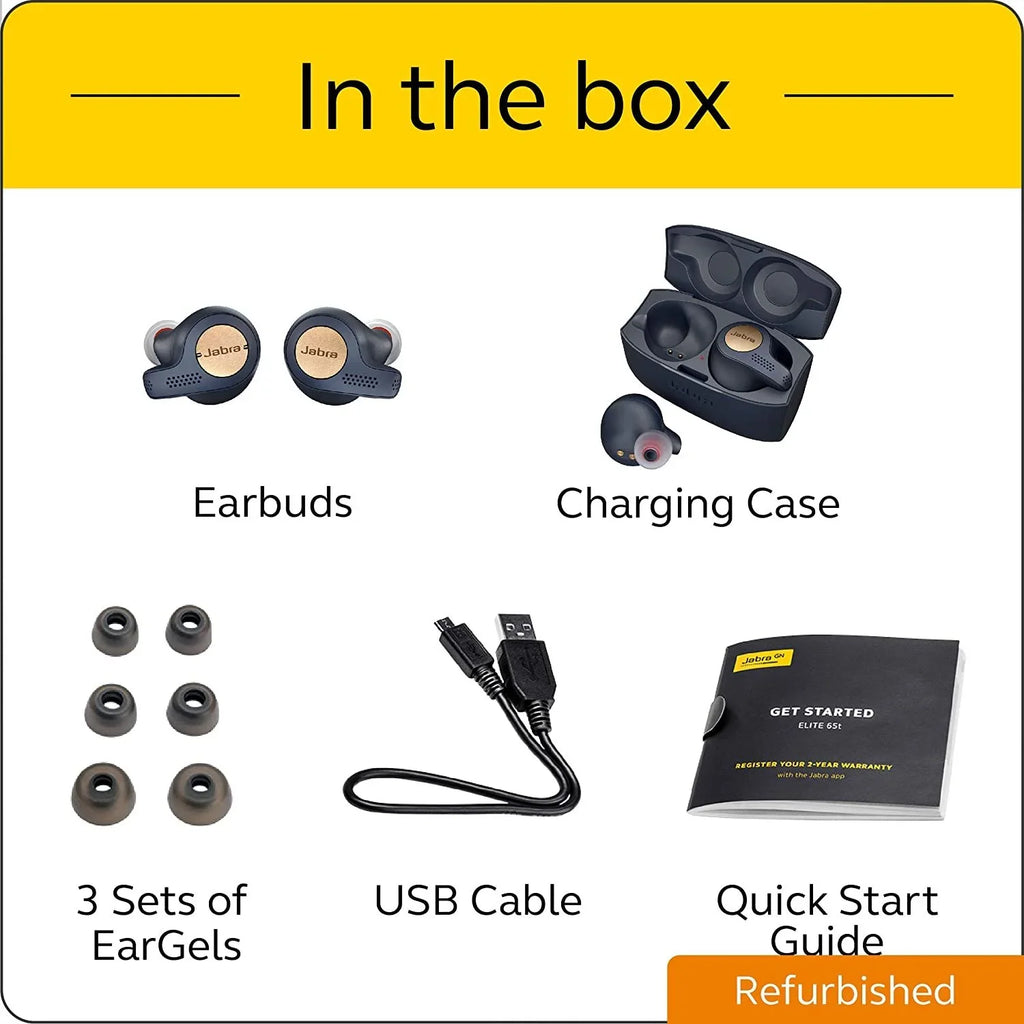wireless - - - earphones Restored Active (Refurbished) Bluetooth blue/copper Elite - in-ear with 65t True mic Jabra