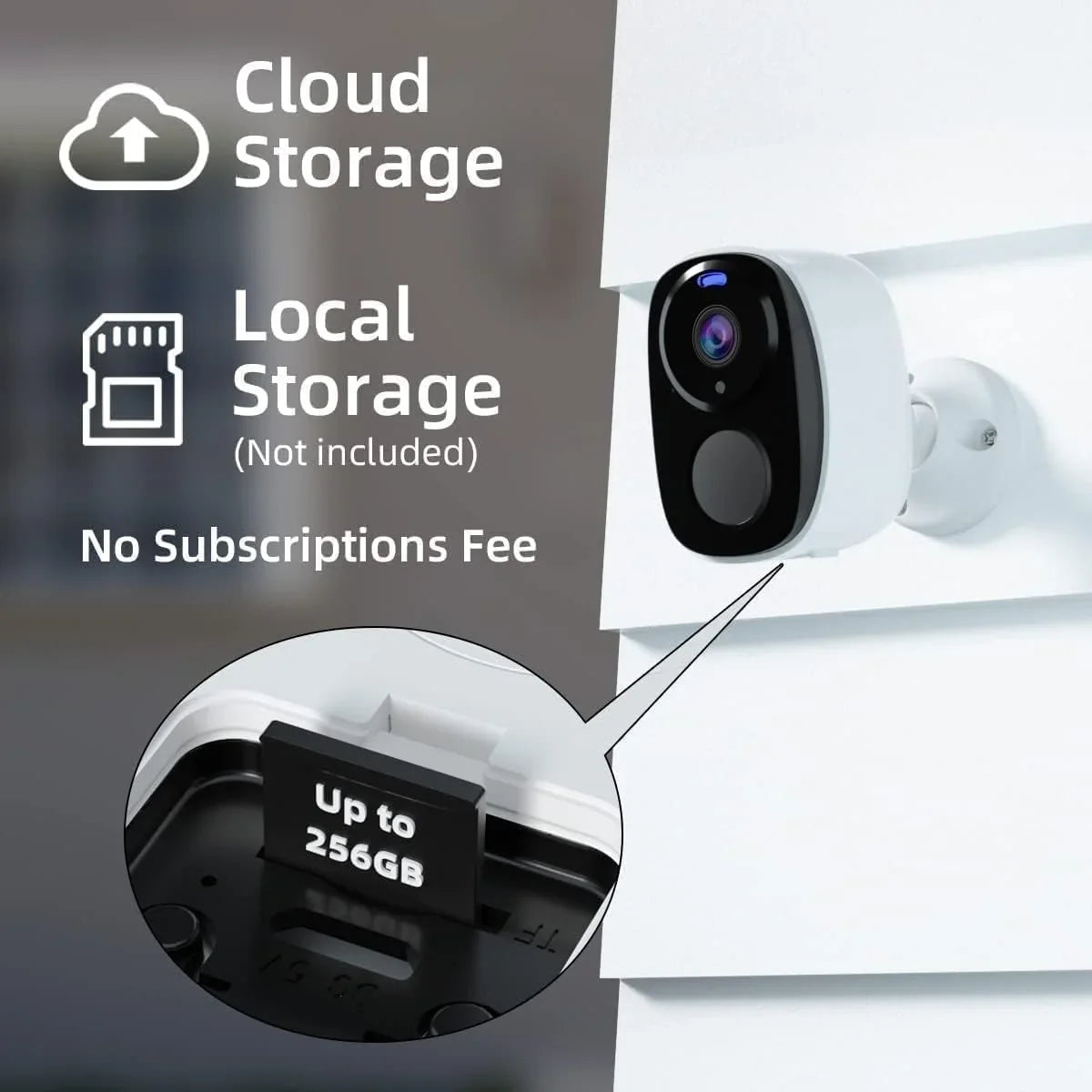 Motion Security SD IP65 Cameras Storage Wireless Detection, Outdoor Home Card/Cloud with Panel Two-Way 2K with 2Pack Vision, AI for Security, Color Night Solar Cameras Camera Waterproof, Home Audio,