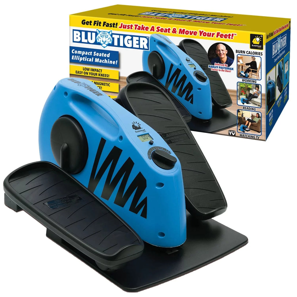 TV, BluTiger Elliptical Calories Trainer As Seated Seen on BulbHead While Burn Machine, Working