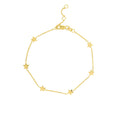 Adj. 14K Gold Women Star Yellow - Stationed 7.25" 6