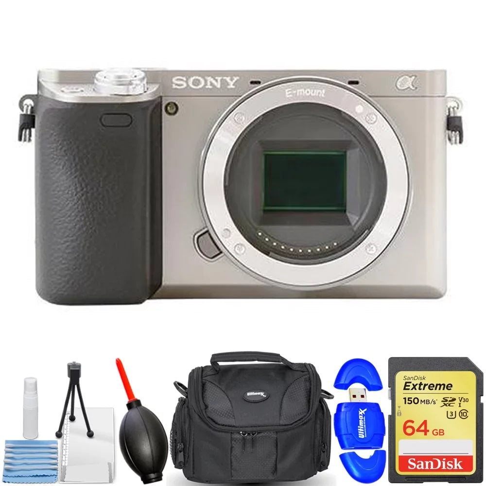 (Body - Accessory Alpha Only 7PC Kit a6400 Silver) Sony Camera Digital Mirrorless