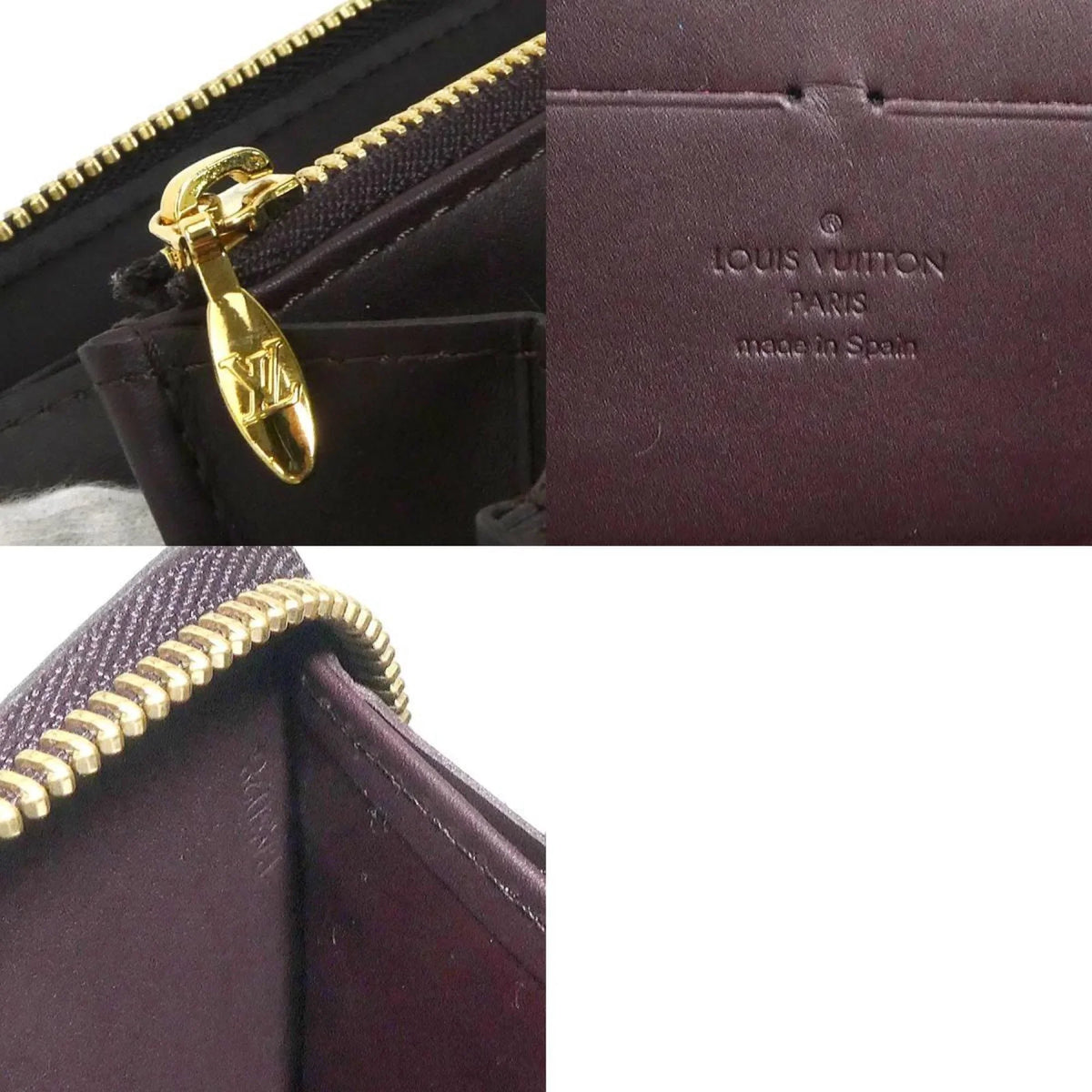 Louis Unisex Verni Vuitton Monogram Amaranto LOUIS VUITTON Zipper M93522 Round Long Pre-Owned (Good) Wallet Zippy