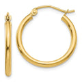 Gold 2mm Women for Yellow 14kt Polished Tube Men and Real Earrings; for Adults Hoop and Teens;