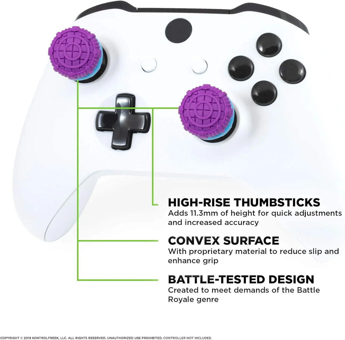 One Xbox KontrolFreek (Domed) | Performance Thumbsticks X Freek and Royale High-Rise Xbox | Battle FPS for Convex Purple Series 2 Controller |