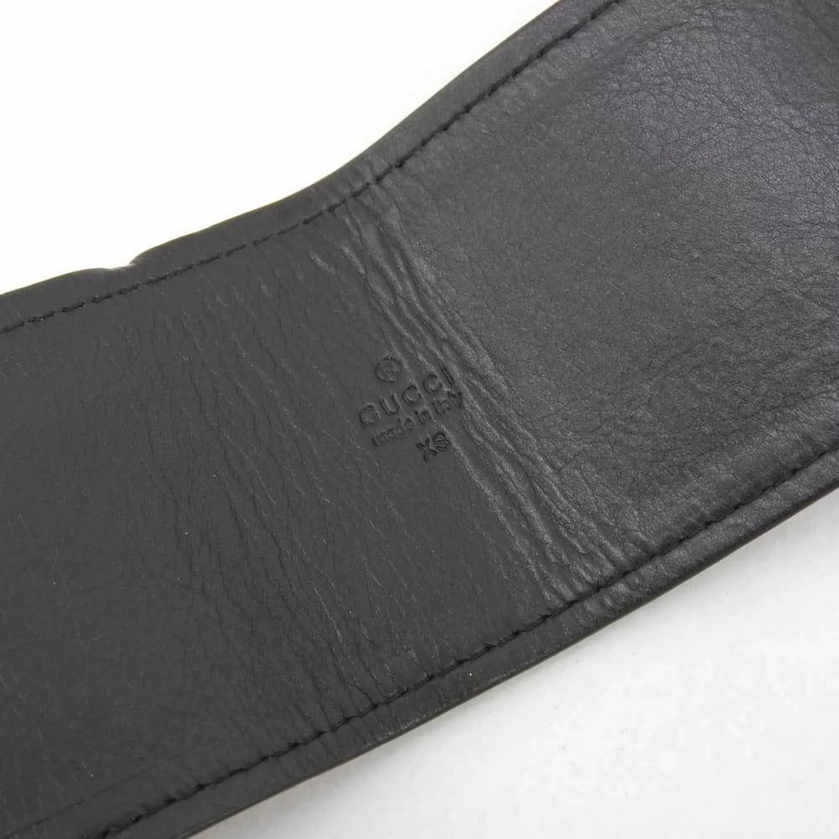 wide belt suede (Good) fittings Pre-Owned Gucci XS waist black GUCCI gold metal