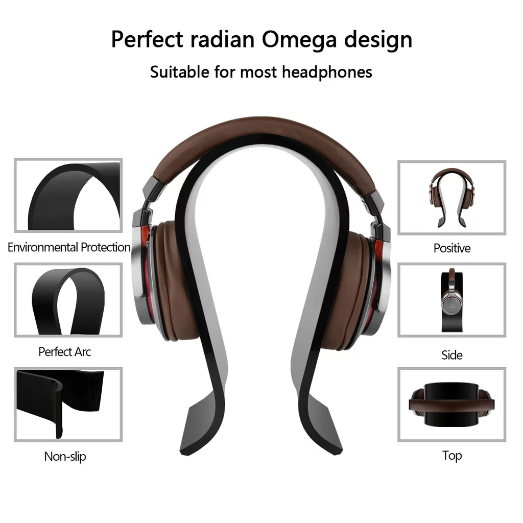 Stand Display Hanger Desk Sony, Sennheiser, Headphones, Stand, Headsets Headset Omega Over-Ear Olufsen Acrylic with Gaming & (Black) for Headphone AKG, Geekria Compatible JVC, Philips, Bang