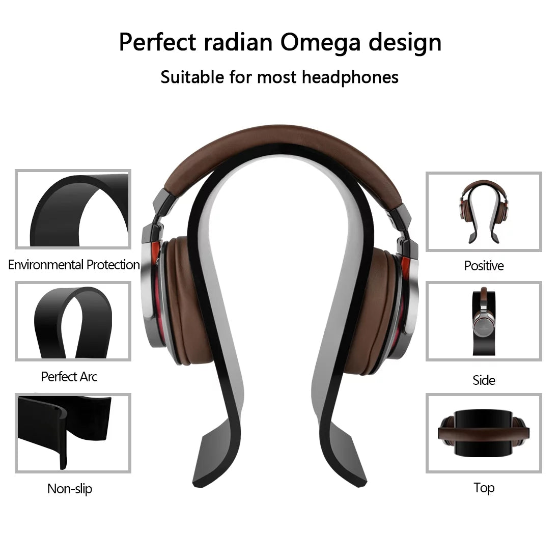 Stand Display Hanger Desk Sony, Sennheiser, Headphones, Stand, Headsets Headset Omega Over-Ear Olufsen Acrylic with Gaming & (Black) for Headphone AKG, Geekria Compatible JVC, Philips, Bang