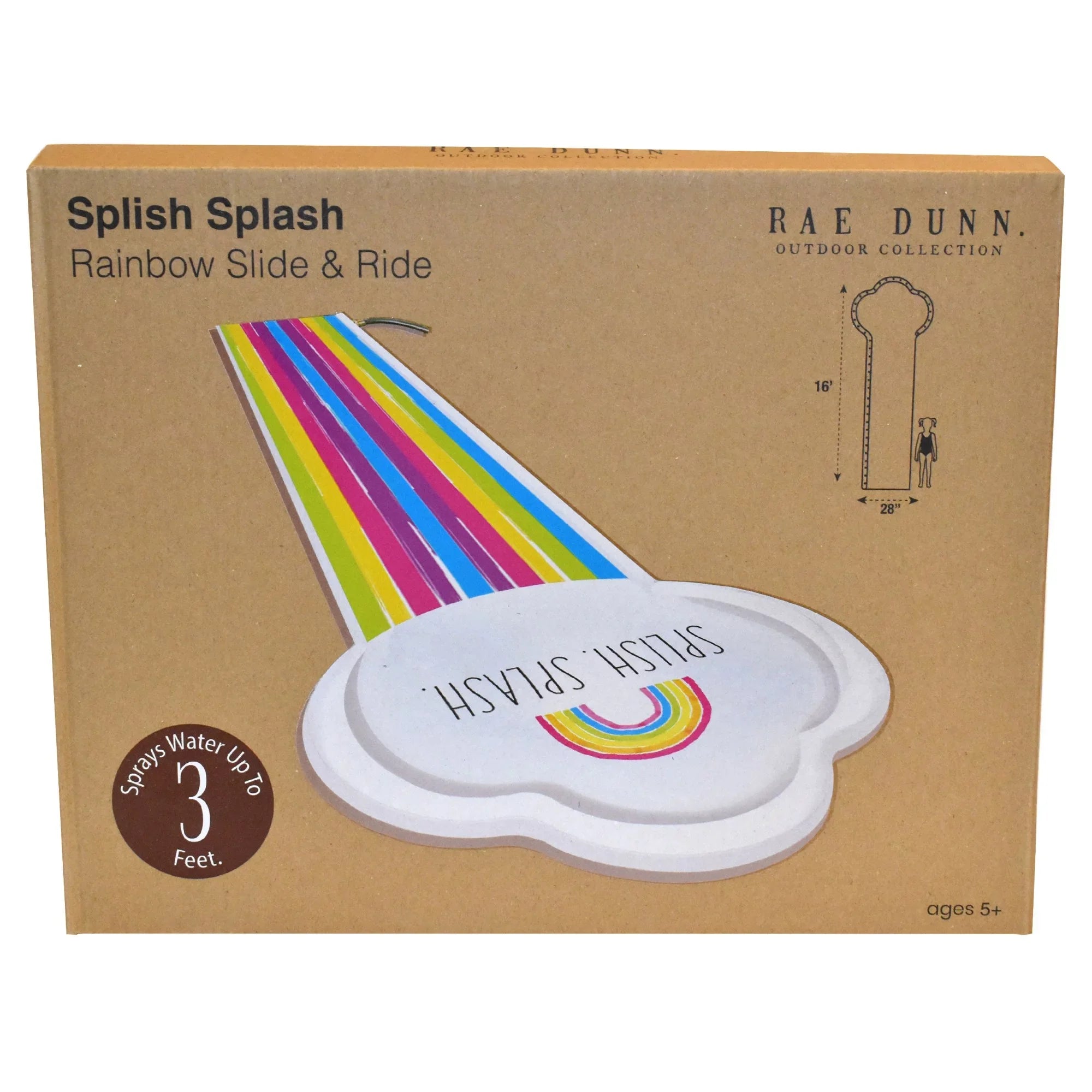 Rae Slide Durable Slide CocoNut Ride Splash Water Float, & Mat, Foot -16 Age Splish Sliding Dunn: 5+ Rainbow Sprinkler,