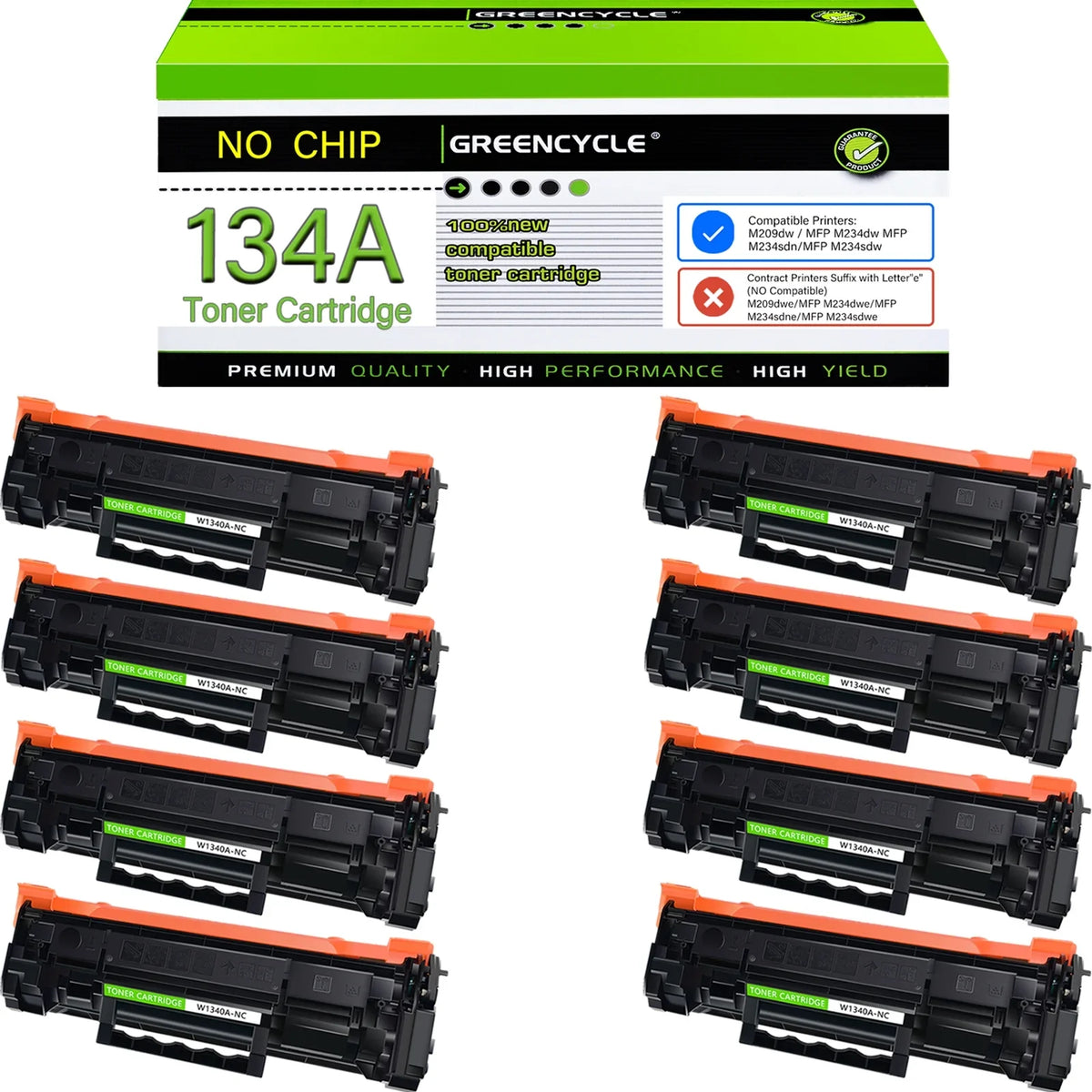 for M234sdw Laserjet (No Replacement M234sdn M209dw Black M234dw 8 GREENCYCLE Toner Cartridge Chip) MFP with W1340A Compatible HP 134A Printer HP