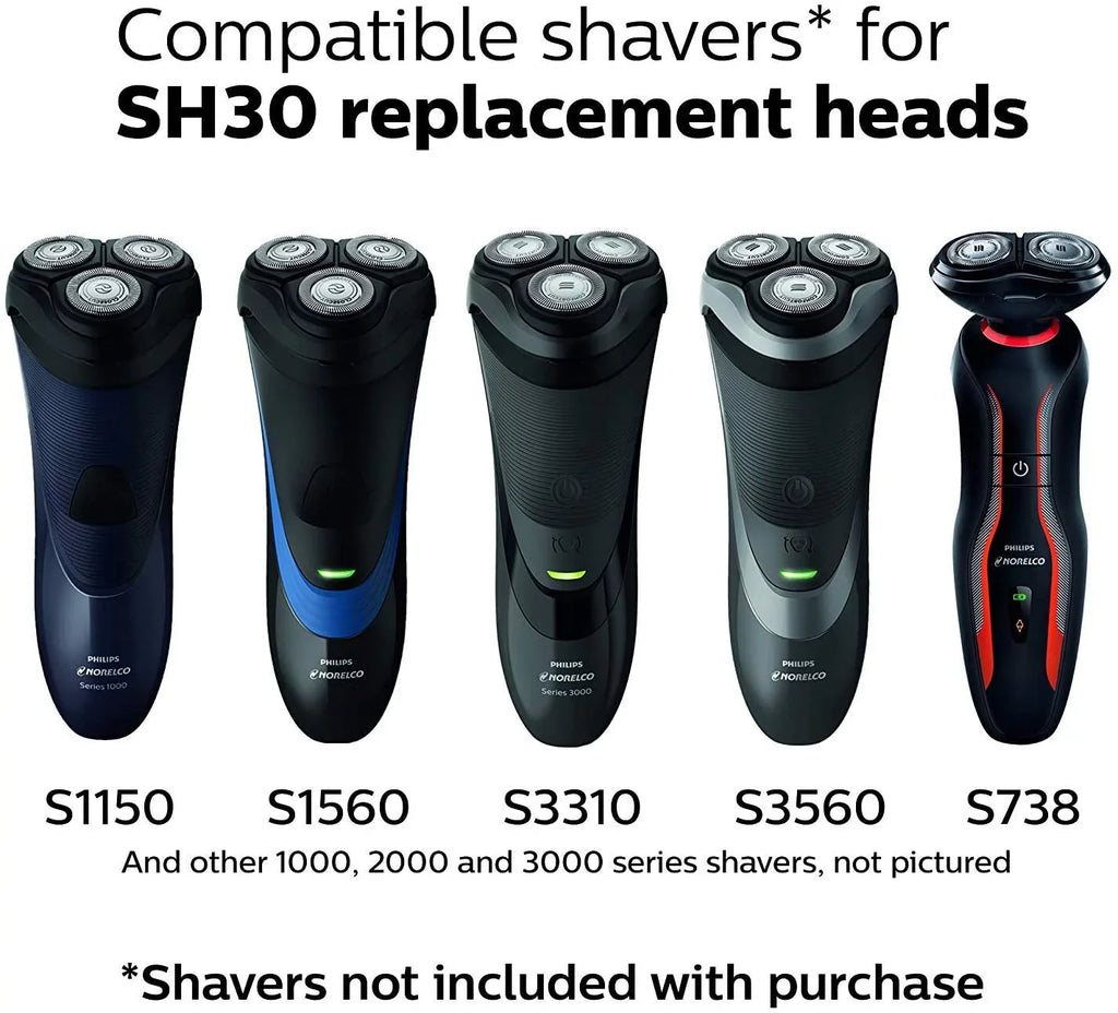 Norelco Heads & Shaving Series and Lift 3000 1000, Cut Click & S738 with Philips Philips 3000 Shavers 2000, Norelco Compatible Style, SH30/52 series Shaver